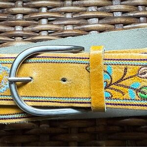 Yellow Embroidered Belt